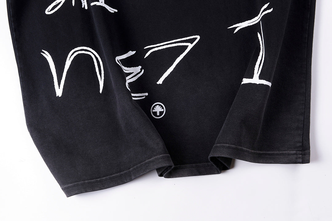 Vertabrae Chosen Graffiti Ringer Cotton T-Shirt - Black - product image 11