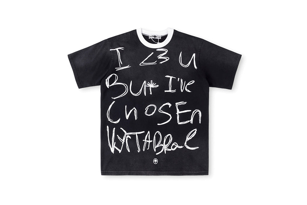 Vertabrae Chosen Graffiti Ringer Cotton T-Shirt - Black - product image 1