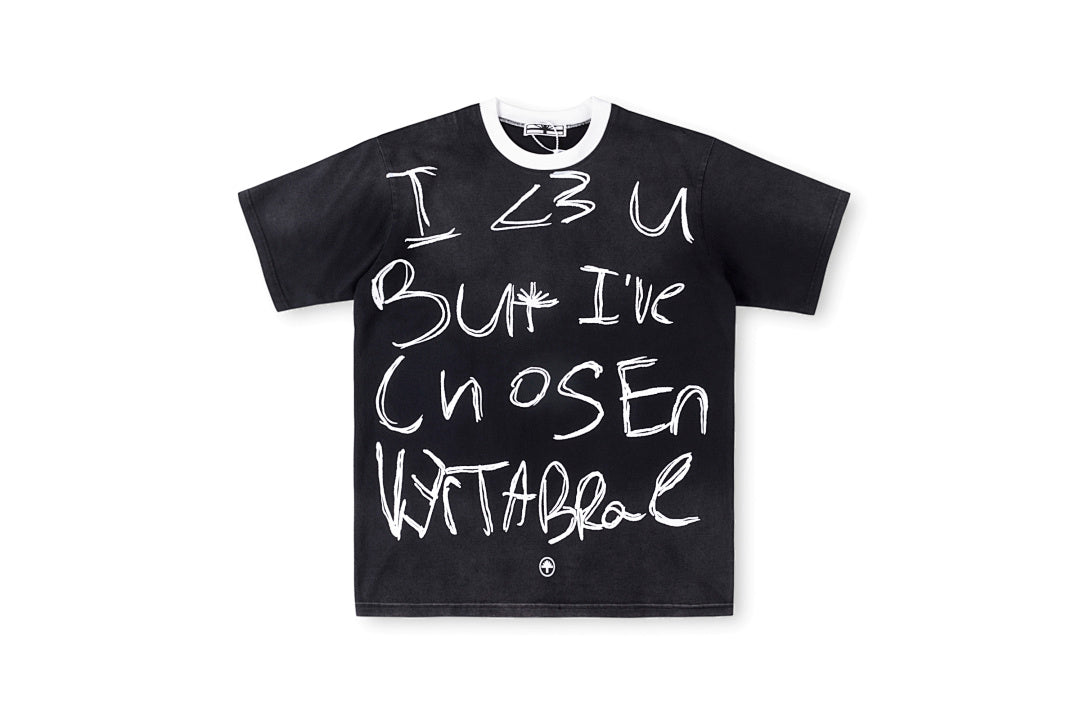 Vertabrae Chosen Graffiti Ringer Cotton T-Shirt - Black - product image 1