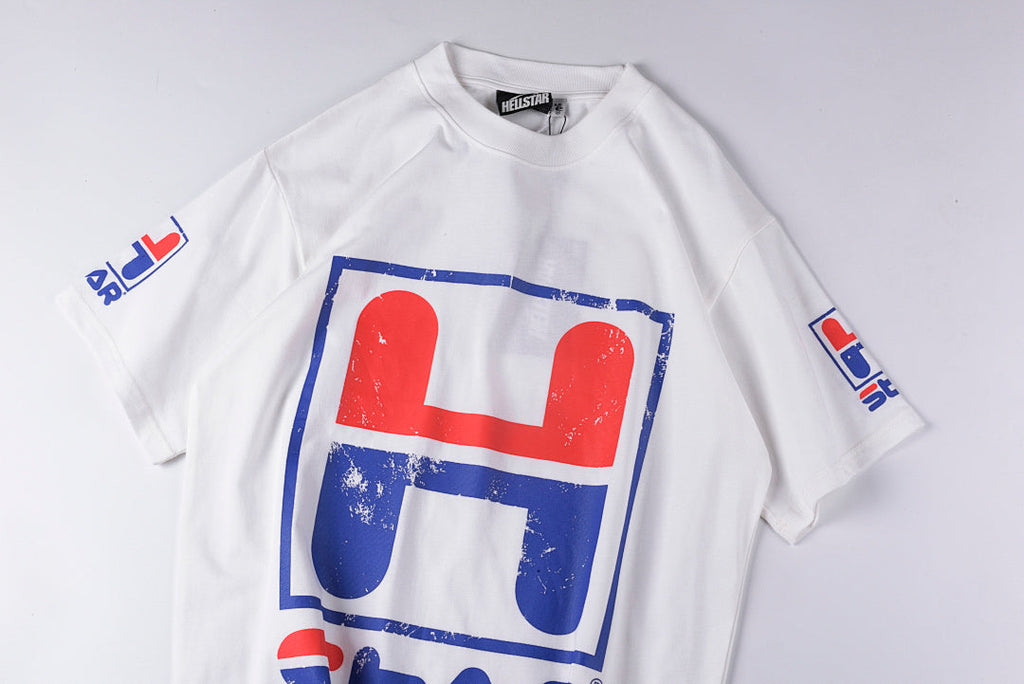 Hellstar Studios Retro H Star Logo Cotton T-Shirt - Light Gray - product image 9