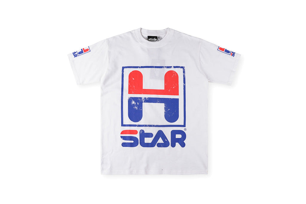 Hellstar Studios Retro H Star Logo Cotton T-Shirt - Light Gray - product image 1