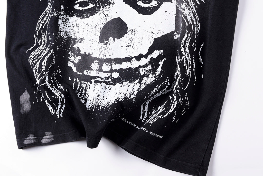Hellstar Studios Mercy Skull Vintage Wash Cotton T-Shirt - Black - product image 8