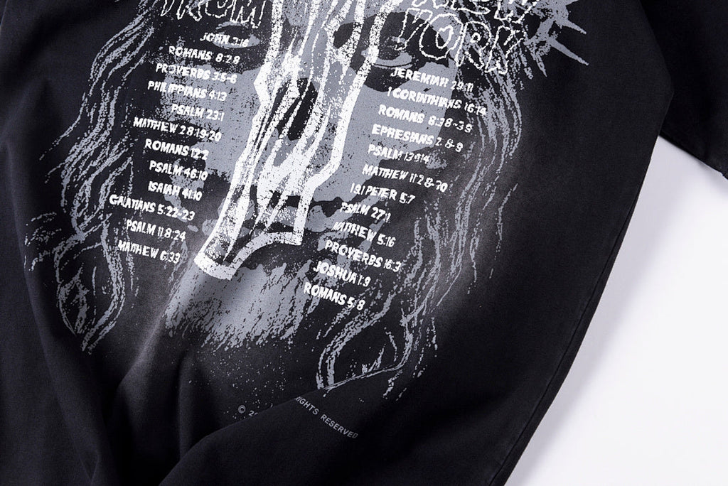 Hellstar Studios Mercy Skull Vintage Wash Cotton T-Shirt - Black - product image 11