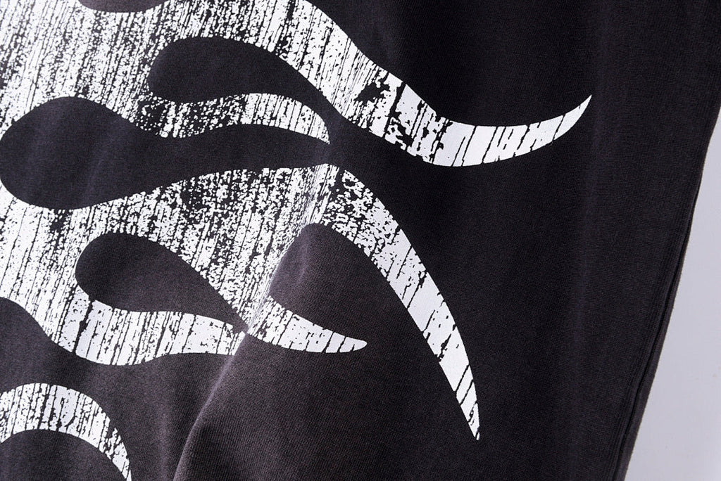 Hellstar Studios Flame Face Vintage Wash Cotton T-Shirt - Black - product image 5