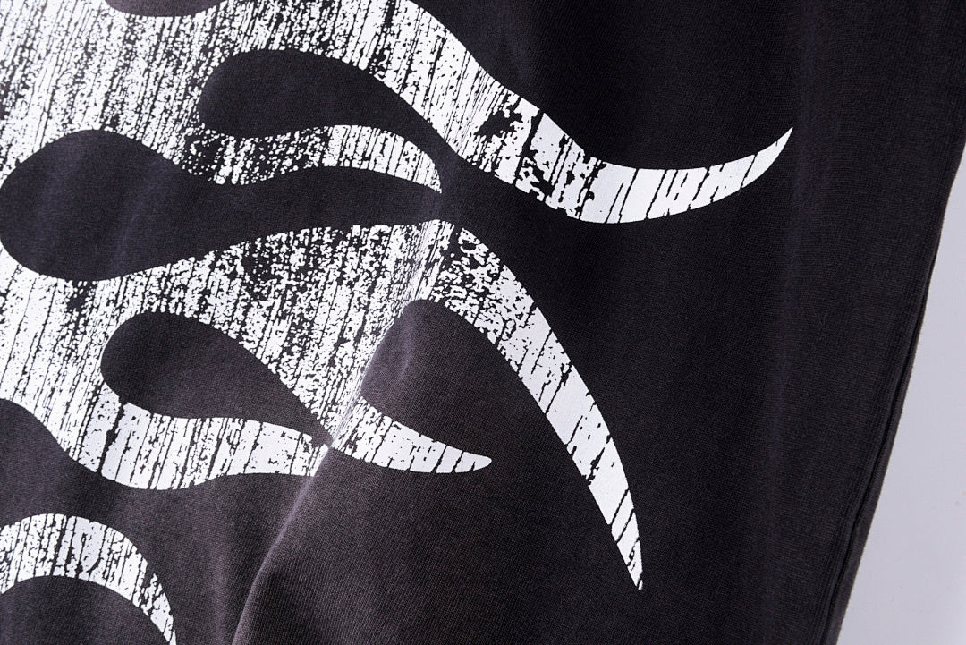 Hellstar Studios Flame Face Vintage Wash Cotton T-Shirt - Black - product image 5