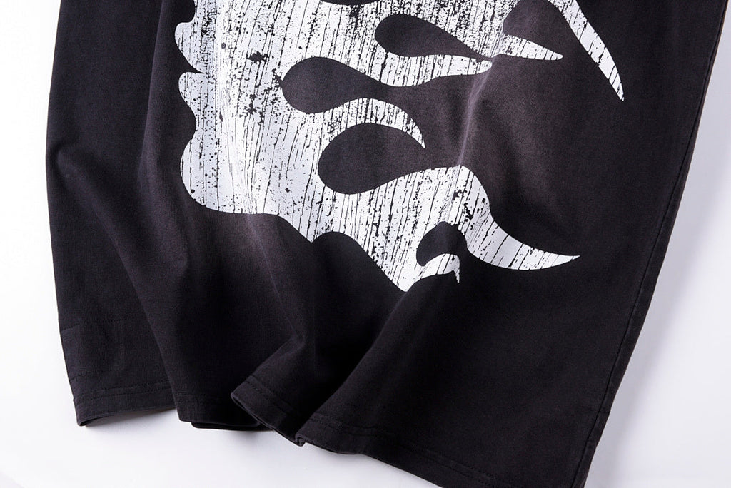 Hellstar Studios Flame Face Vintage Wash Cotton T-Shirt - Black - product image 7