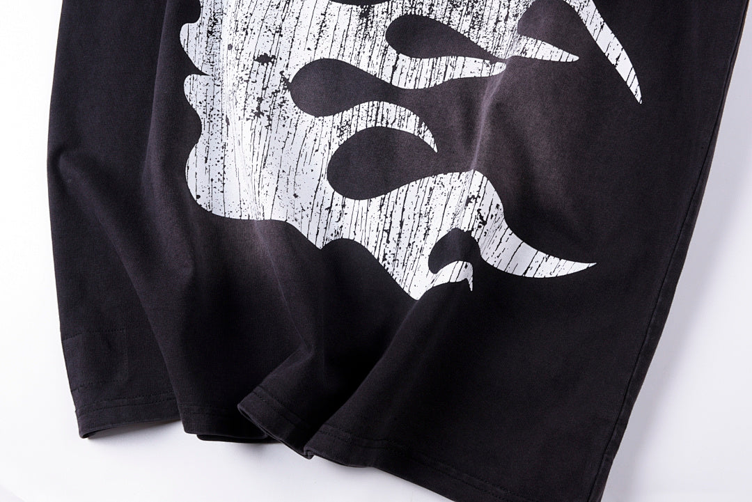 Hellstar Studios Flame Face Vintage Wash Cotton T-Shirt - Black - product image 7
