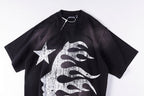 Hellstar Studios Flame Face Vintage Wash Cotton T-Shirt - Black - product image 8