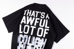 That's A Awful Lot of Cough Syrup Pixel Text Cotton T-Shirt - Black / Light Gray - product image 10