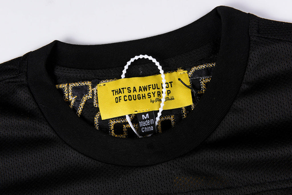 That's A Awful Lot of Cough Syrup No. 16 Embroidered Jersey T-Shirt - Black / Blue / Red - product image 7