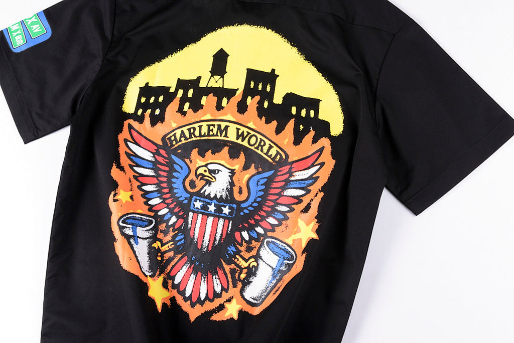 That's A Awful Lot of Cough Syrup Harlem Eagle Patch Work Shirt - Black - product image 11