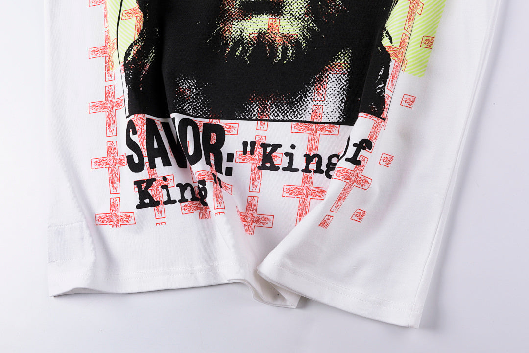 Hellstar Studios Savior King of Kings Graphic Cotton T-Shirt - Light Gray - product image 8