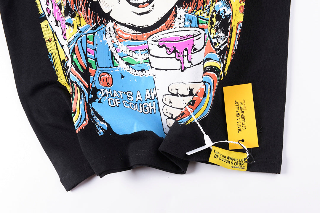 That's A Awful Lot of Cough Syrup Chucky Graphic Cotton T-Shirt - Black - product image 8