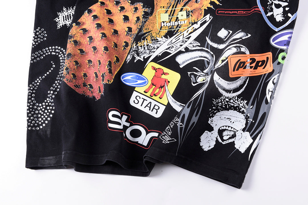 Hellstar Studios Punk Collage Vintage Wash Graphic T-Shirt - Black - product image 7