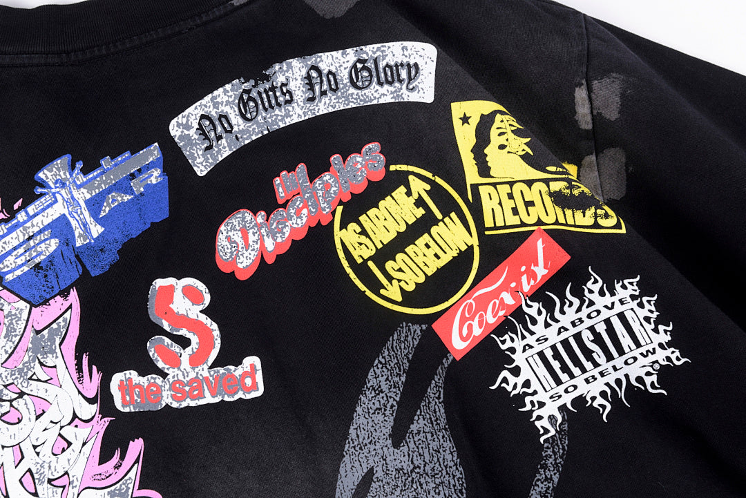 Hellstar Studios Punk Collage Vintage Wash Graphic T-Shirt - Black - product image 11