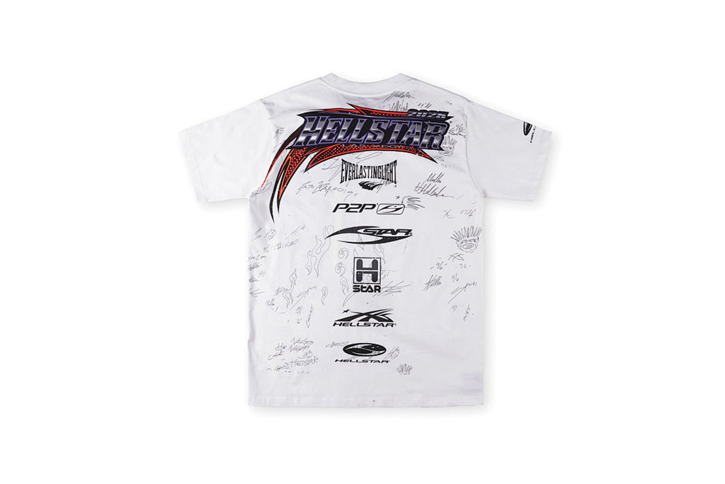 Hellstar Studios Signature Racing Logo Graphic T-Shirt - Light Gray - product image 2