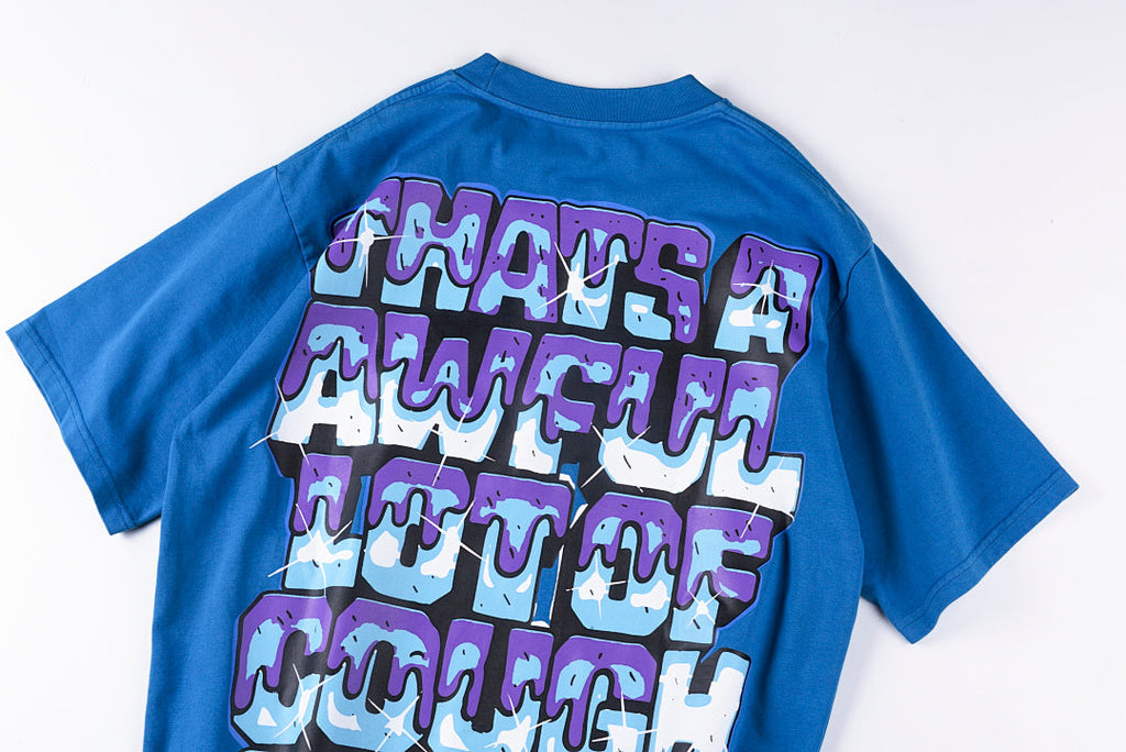 That's A Awful Lot of Cough Syrup Juiceman Cartoon Graphic T-Shirt - Blue Navy / Light Blue Blue - product image 12