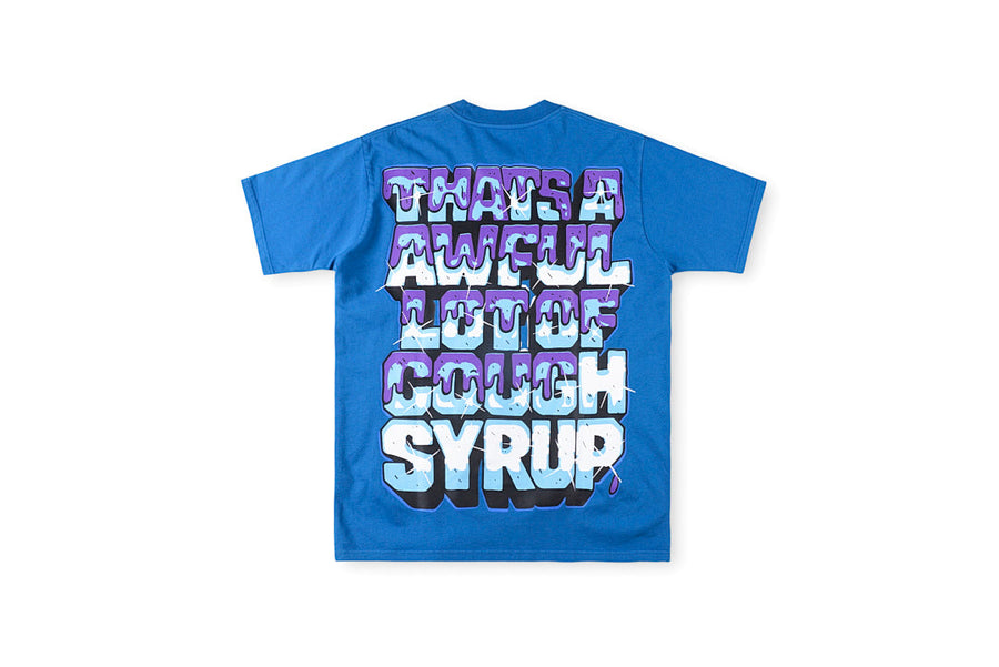 That's A Awful Lot of Cough Syrup Juiceman Cartoon Graphic T-Shirt - Blue Navy / Light Blue Blue