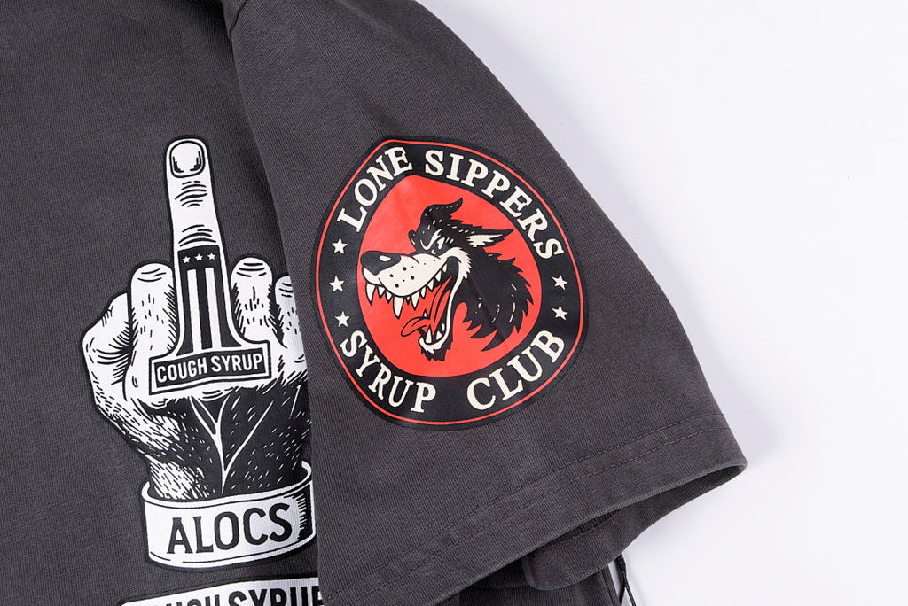 That's A Awful Lot of Cough Syrup Multi-Patch Graphic T-Shirt - Charcoal / Light Gray - product image 7