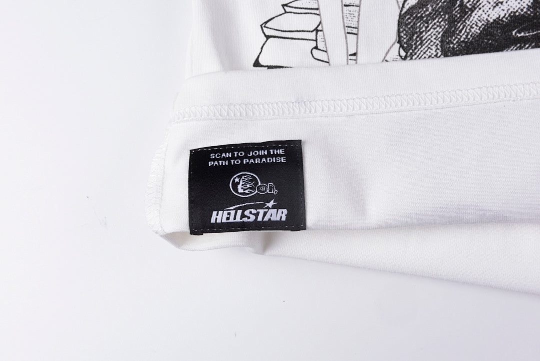 Hellstar Studios Have Faith Angel Graphic T-Shirt - Light Gray - product image 4