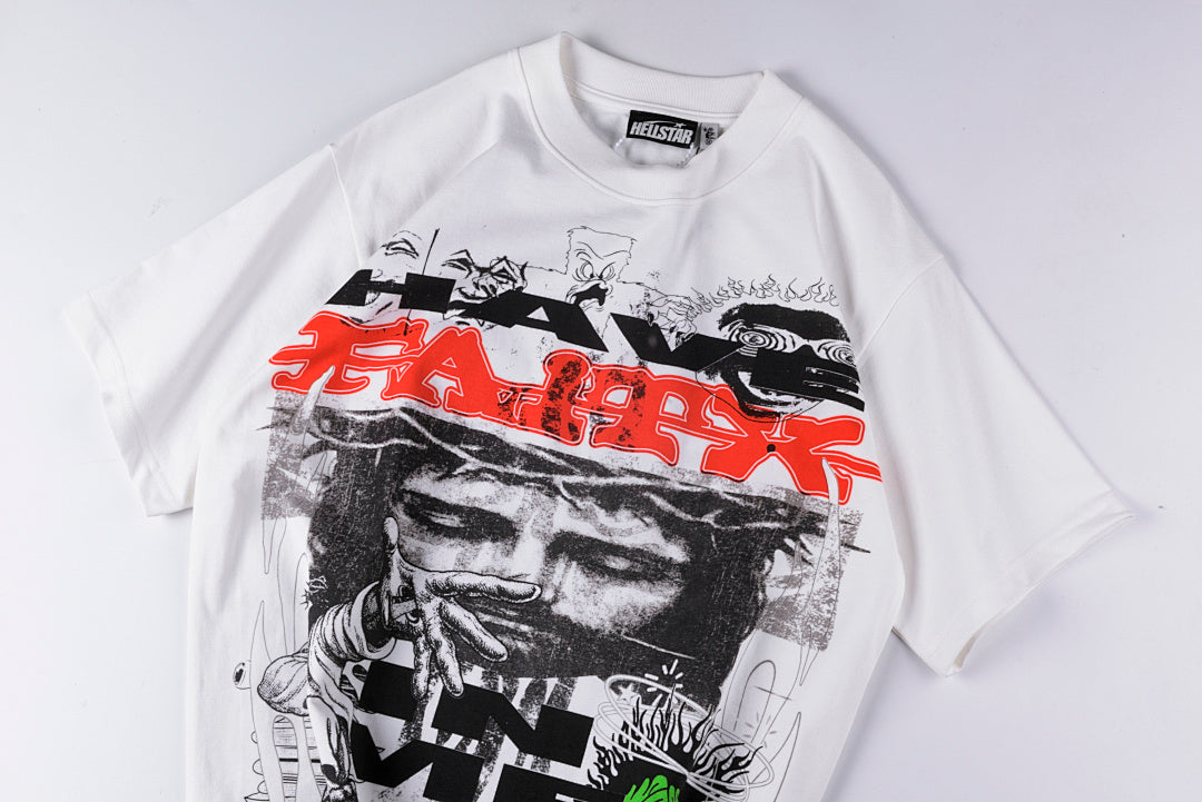 Hellstar Studios Have Faith Angel Graphic T-Shirt - Light Gray - product image 9