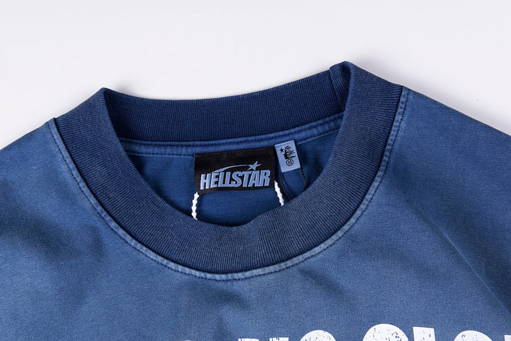 Hellstar Studios No Guts No Glory Cross Graphic Washed T-Shirt - Blue - product image 5