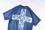Hellstar Studios No Guts No Glory Cross Graphic Washed T-Shirt - Blue - product image 12