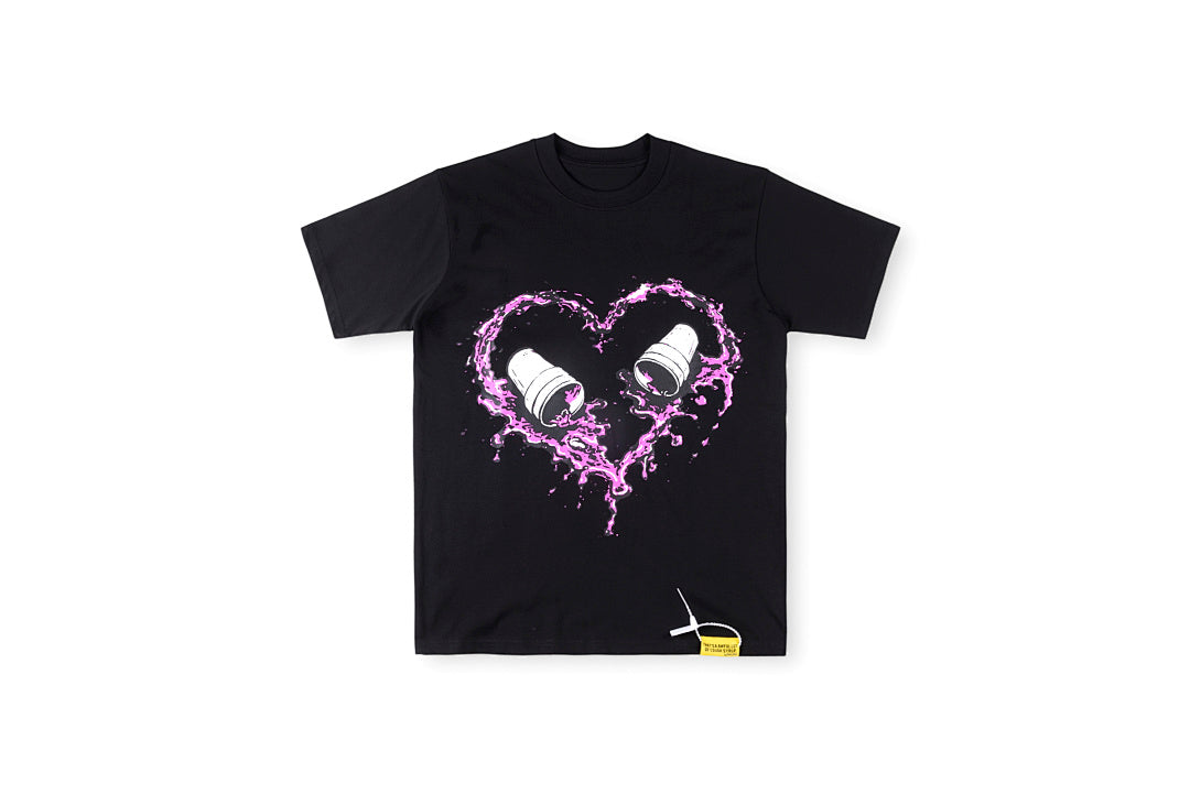 That's A Awful Lot of Cough Syrup Heart Cup Graphic T-Shirt - Black / Light Gray - product image 13