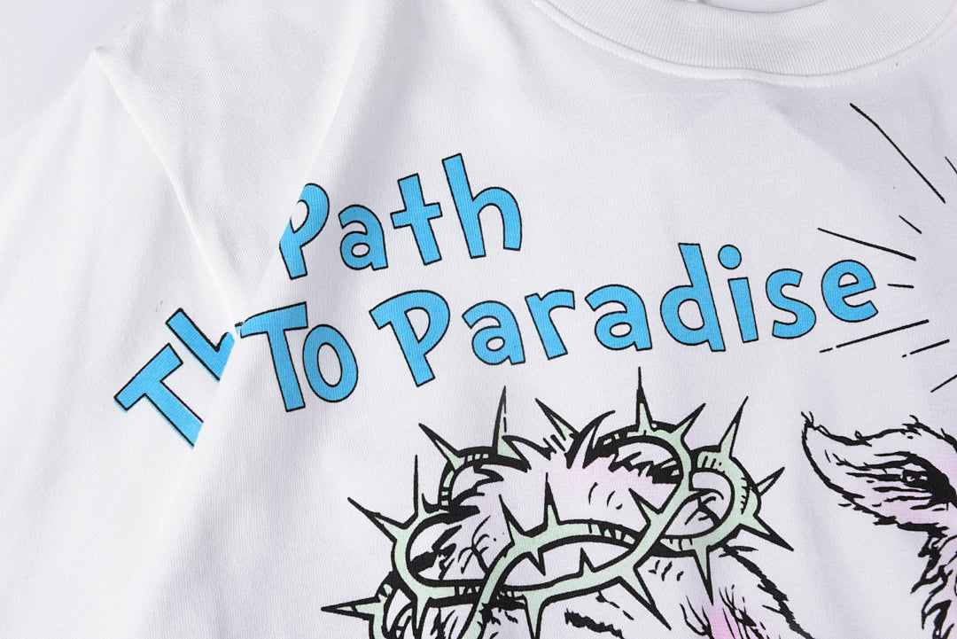 Hellstar Studios The Path to Paradise Lamb Graphic T-Shirt - Light Gray - product image 6
