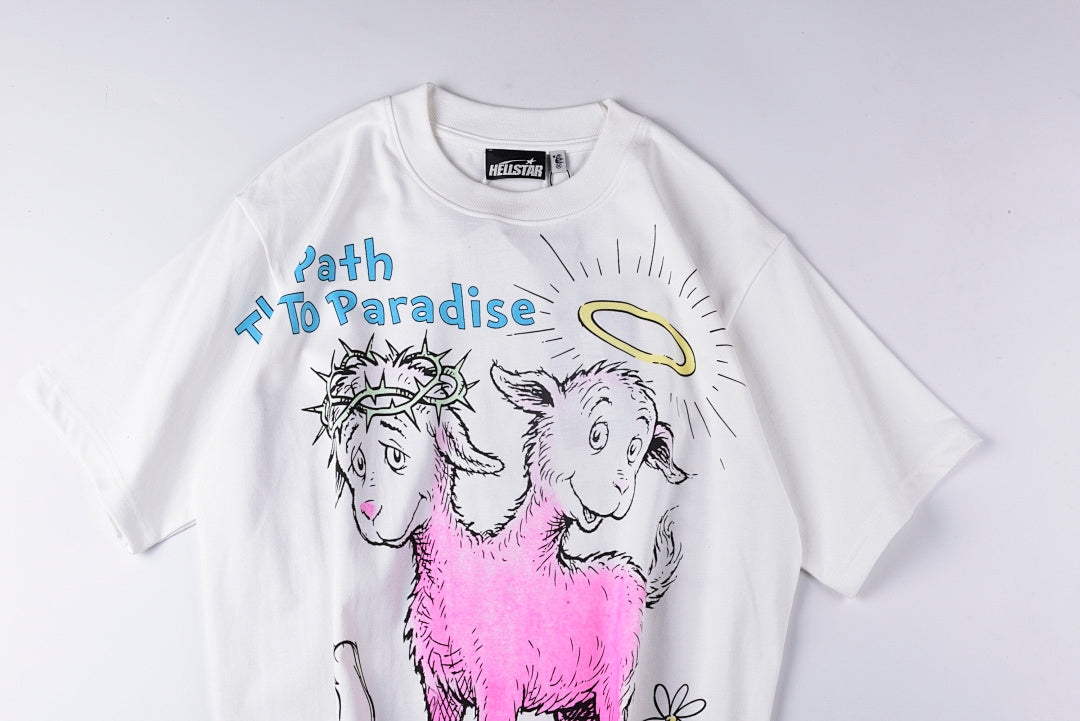 Hellstar Studios The Path to Paradise Lamb Graphic T-Shirt - Light Gray - product image 9