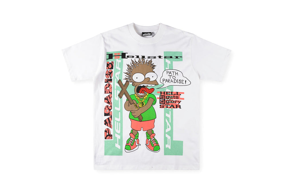 Hellstar Studios Path to Paradise Cartoon Graphic T-Shirt - Light Gray - product image 1