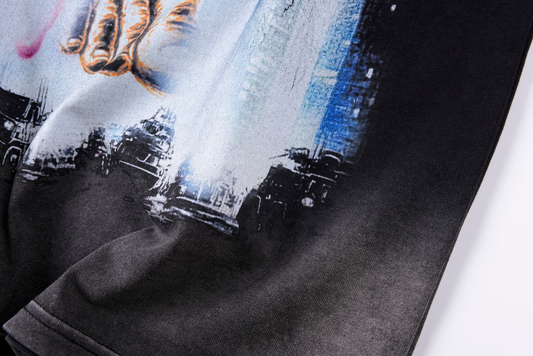 Vertabrae Eagle City Graphic Ringer T-Shirt - Black - product image 4
