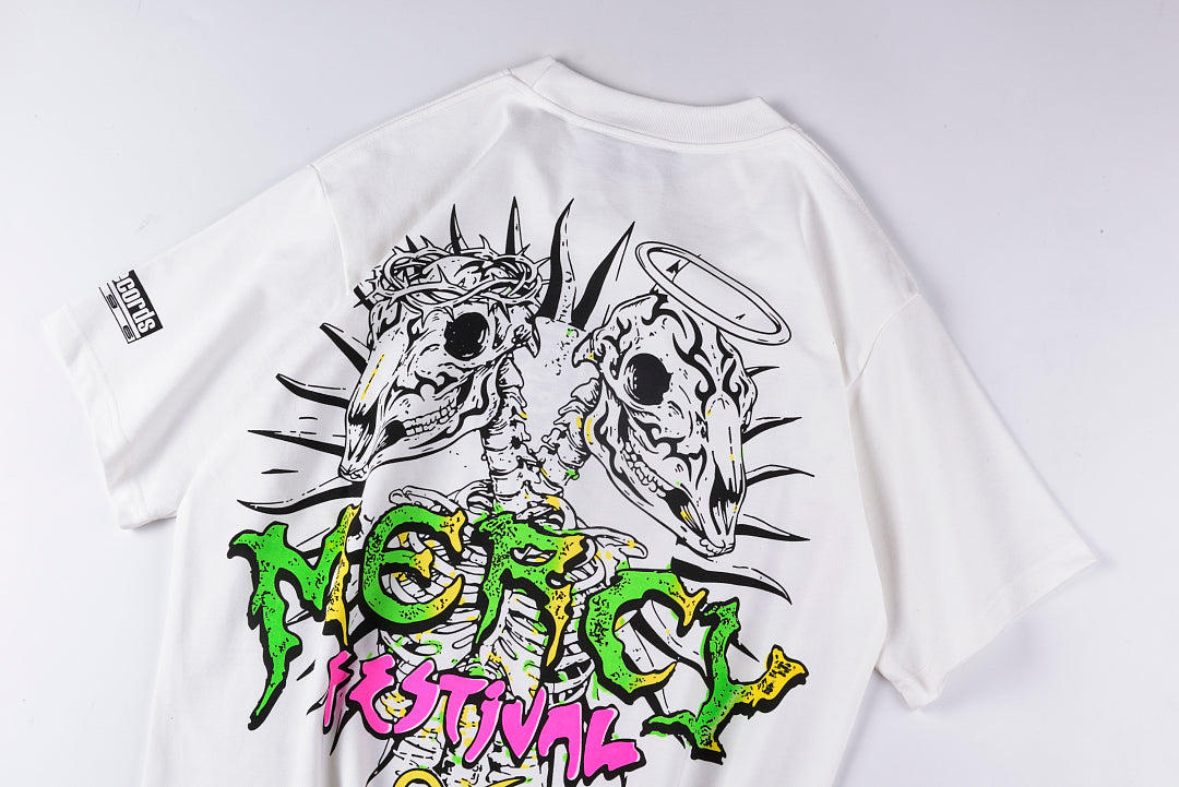 Hellstar Studios Cross and Angel Graphic T-Shirt - Light Gray - product image 13