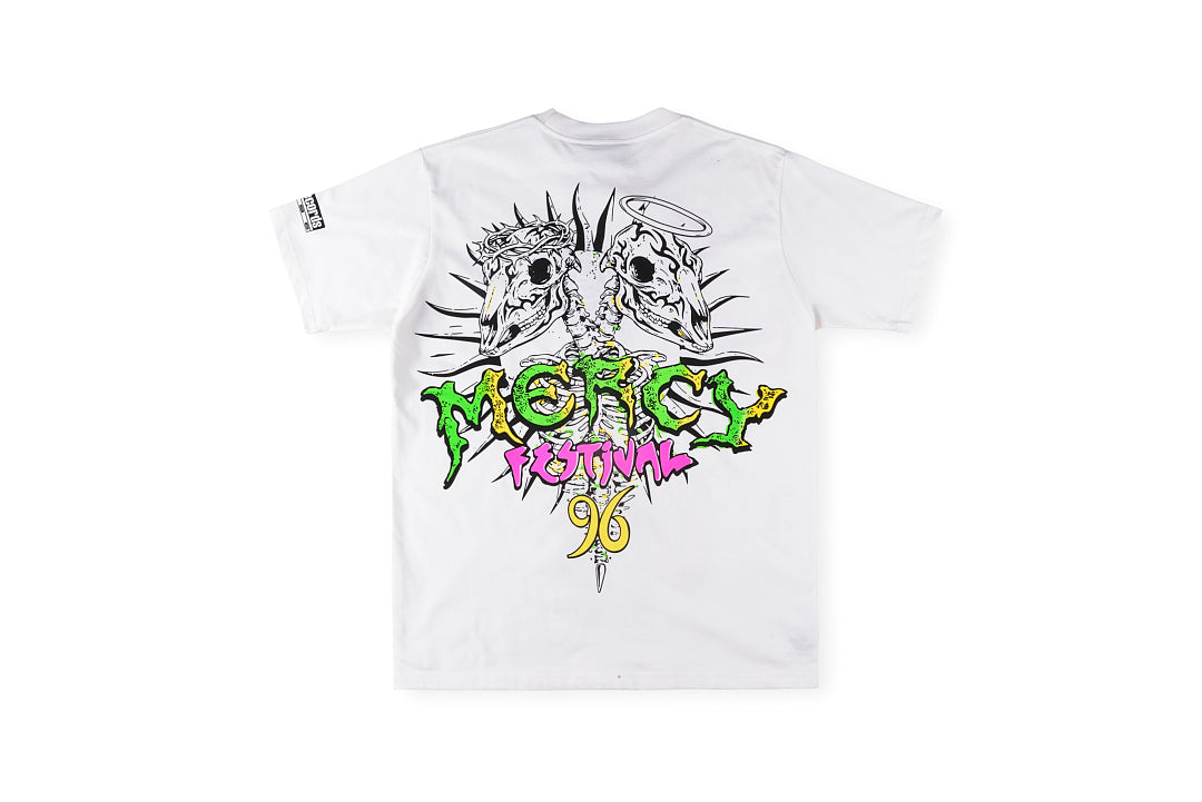 Hellstar Studios Cross and Angel Graphic T-Shirt - Light Gray - product image 2