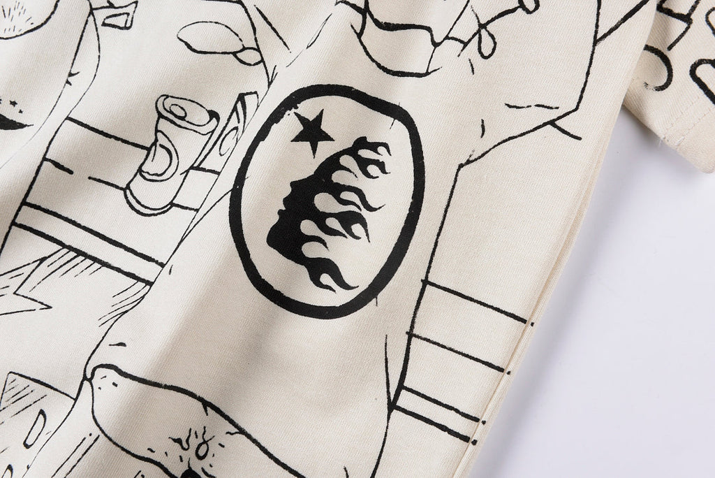 Hellstar Studios Om Eyes Cartoon Graphic T-Shirt - Light Gray Mint - product image 10