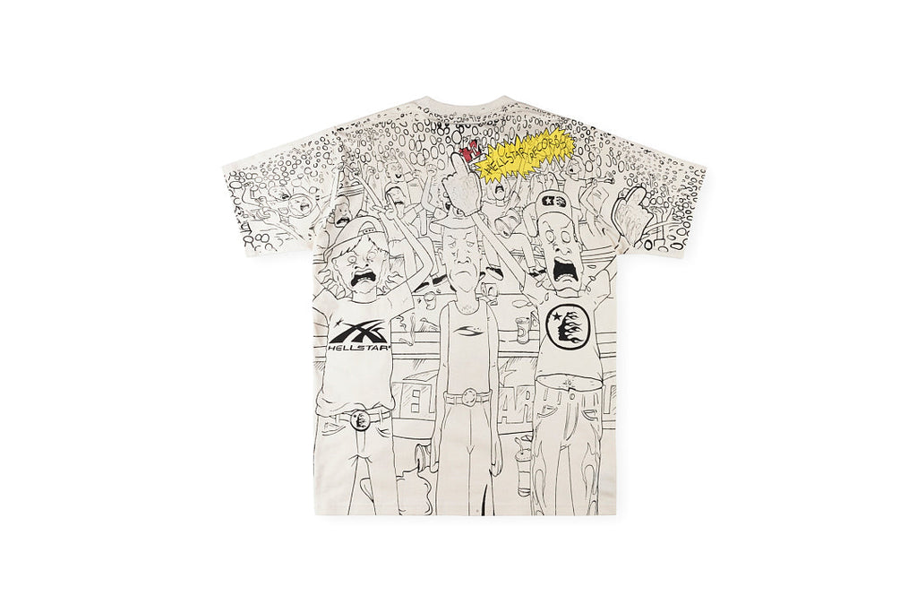 Hellstar Studios Om Eyes Cartoon Graphic T-Shirt - Light Gray Mint - product image 2
