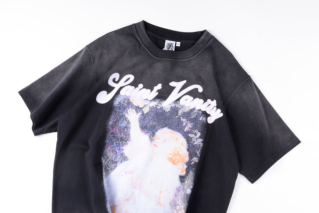 Saint Vanity Forever Angel Graphic Washed T-Shirt - Charcoal Navy - product image 8