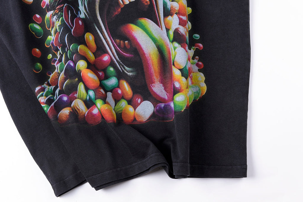 Jellybean Candy Monster Graphic Washed T-Shirt - Charcoal Navy - product image 7