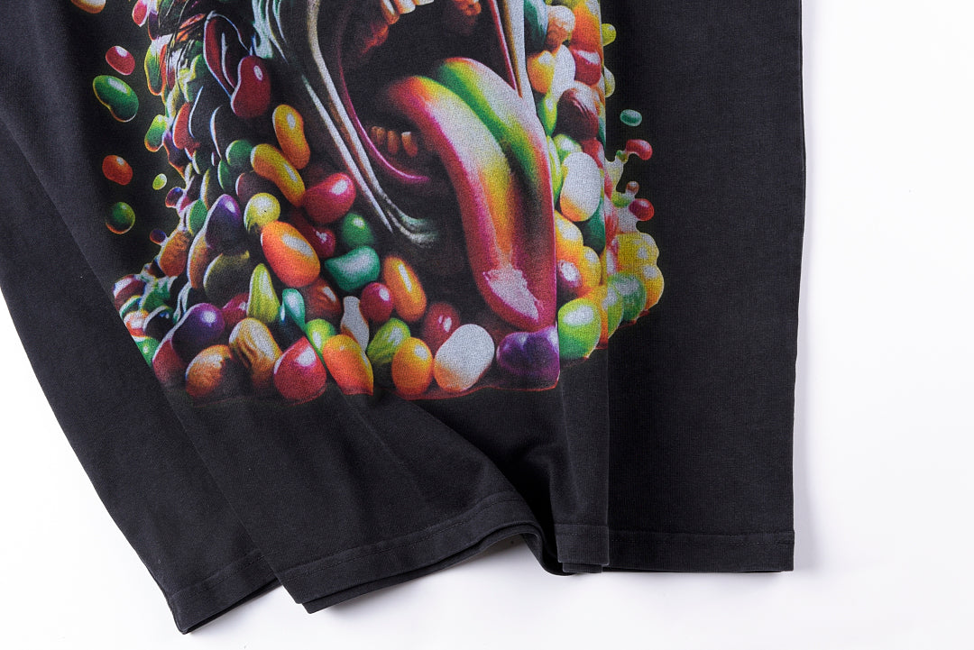 Jellybean Candy Monster Graphic Washed T-Shirt - Charcoal Navy - product image 7