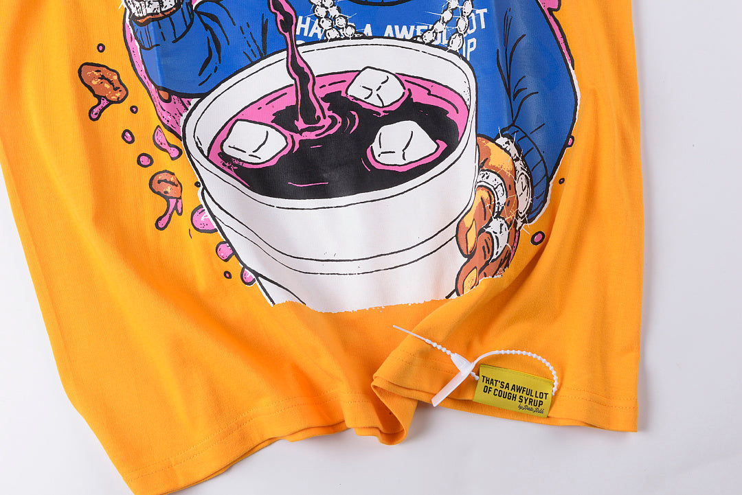 That's A Awful Lot of Cough Syrup Cartoon Bear Graphic T-Shirt - Yellow - product image 7