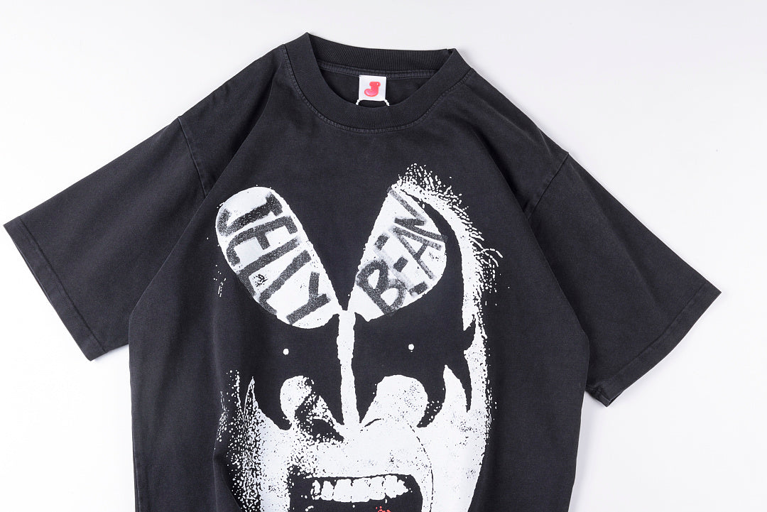 Jellybean Kiss Me Graphic Washed T-Shirt - Charcoal - product image 8