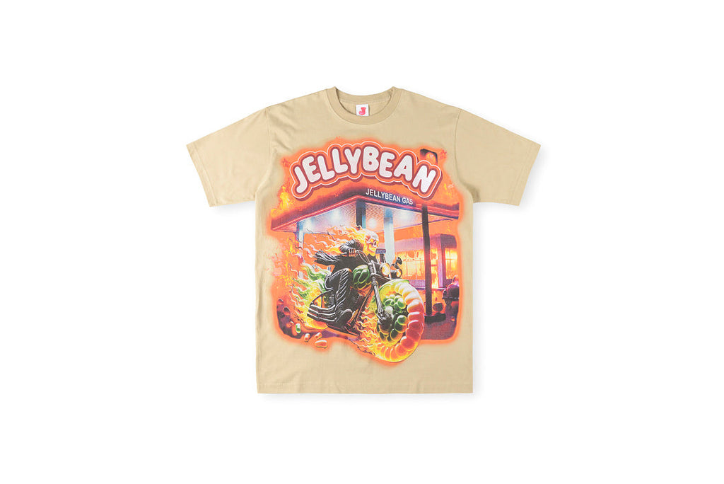 Jellybean Gas Station Racing Graphic T-Shirt - Cream - product image 1