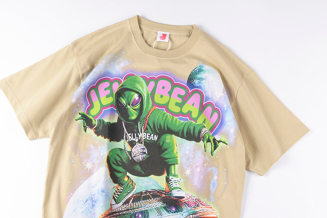 Jellybean Alien Ufo Rider Graphic T-Shirt - Cream - product image 8