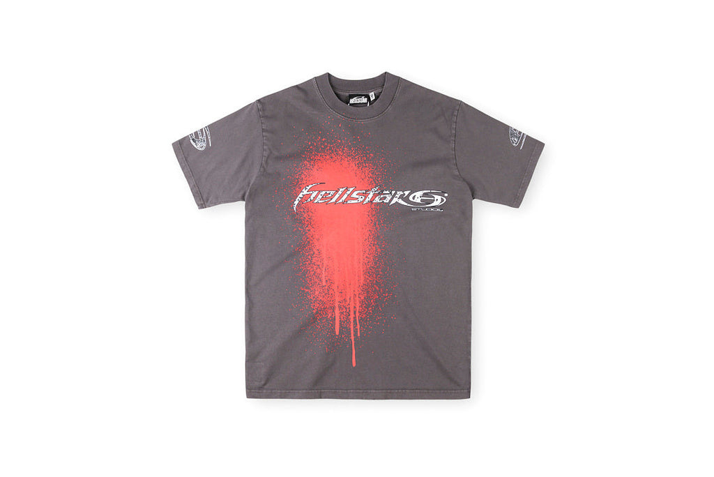 Hellstar Blue Spray Logo Washed T-Shirt - Charcoal Navy - product image 4