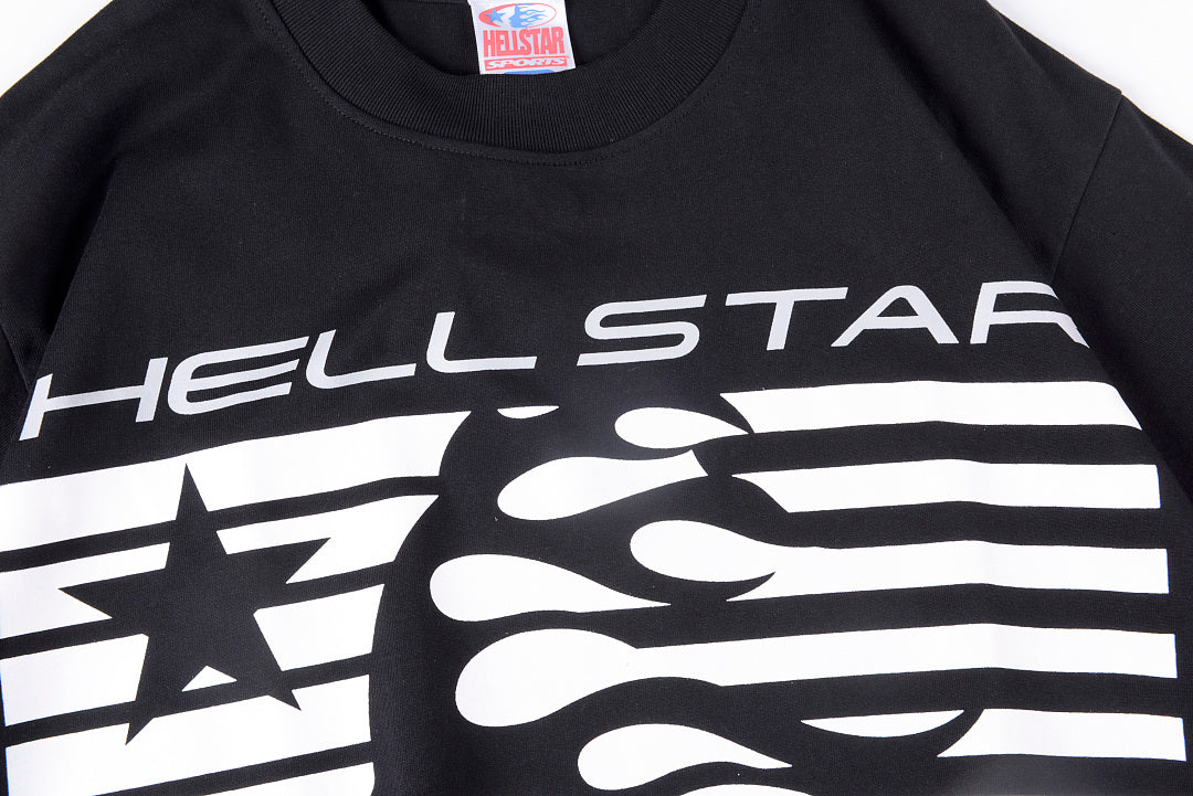Hellstar Sports Flame Stripe Graphic T-Shirt - Black / Light Gray - product image 6