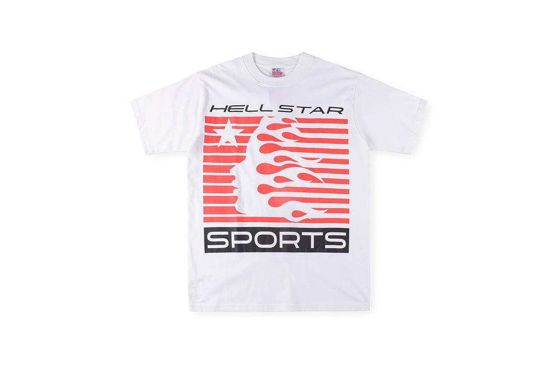 Hellstar Sports Flame Stripe Graphic T-Shirt - Black / Light Gray - product image 1