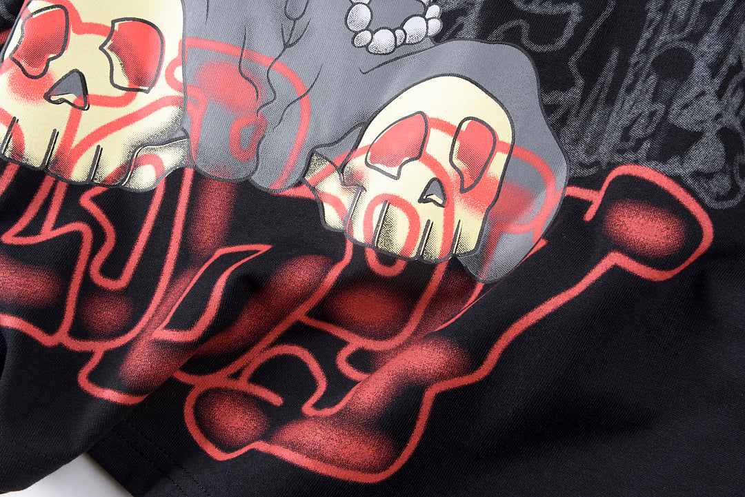 Glo Gang Cartoon Skeleton Graphic T-Shirt - Charcoal Navy / Light Gray - product image 5