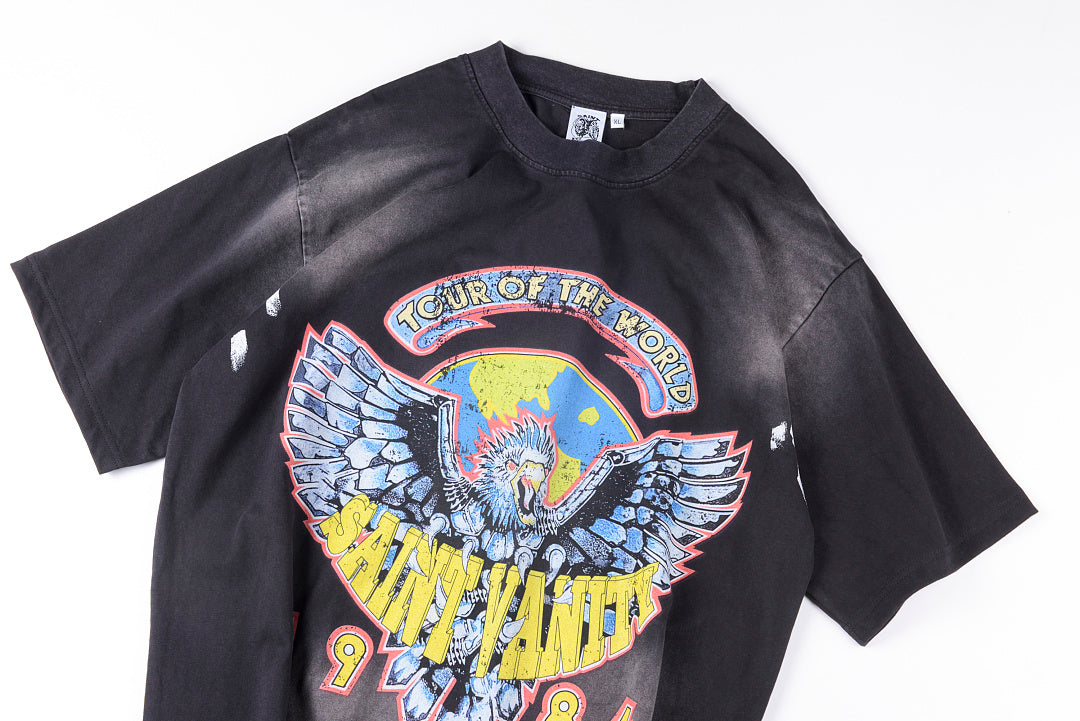 Saint Vanity 1984 World Tour Eagle Graphic Washed T-Shirt - Charcoal - product image 3