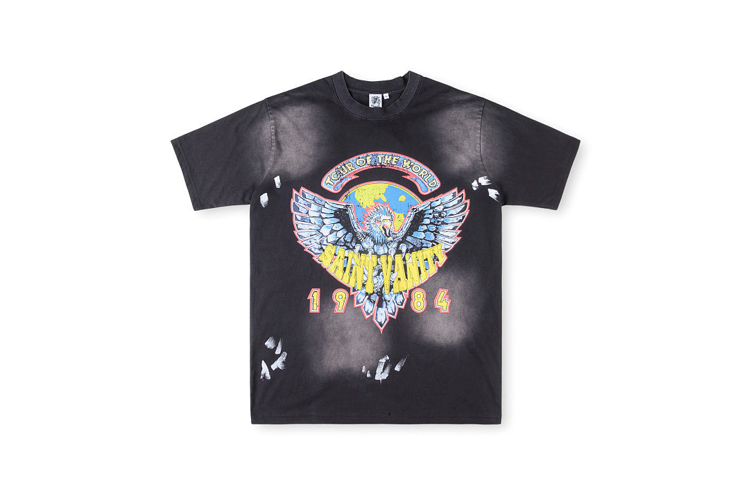 Saint Vanity 1984 World Tour Eagle Graphic Washed T-Shirt - Charcoal - product image 1